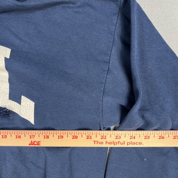 Y2K Vail Colorado Hoodie Fits Medium 2000s Distressed Navy Blue Hanes Pullover - Picture 11 of 12